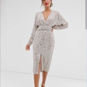 ASOS design sequin midi dress